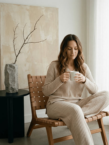 Ensemble loungewear femme en maille côtelée | Confort ultime & élégance effortless